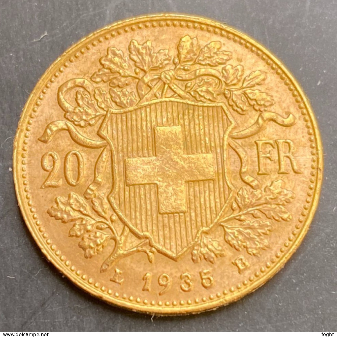 1935 L B Switzerland Standard Gold Coin 20 Francs,KM#35.1 - 20 Franken (oro)