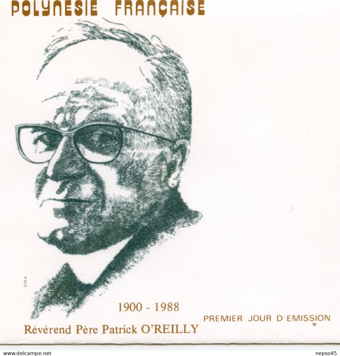 Enveloppe Timbres Premier Jour D'émission.Polynésie.Papeete 7 Aout 89.Polynésie Française Révérend Père Patrick O'reilly - Sonstige & Ohne Zuordnung