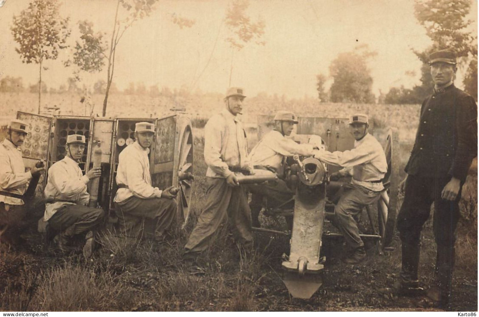 Matériel Militaire * Carte Photo Militaria 1916 * Ww1 Guerre 14/18 War * Soldats Militaire Régiment Canon Canons - Equipment