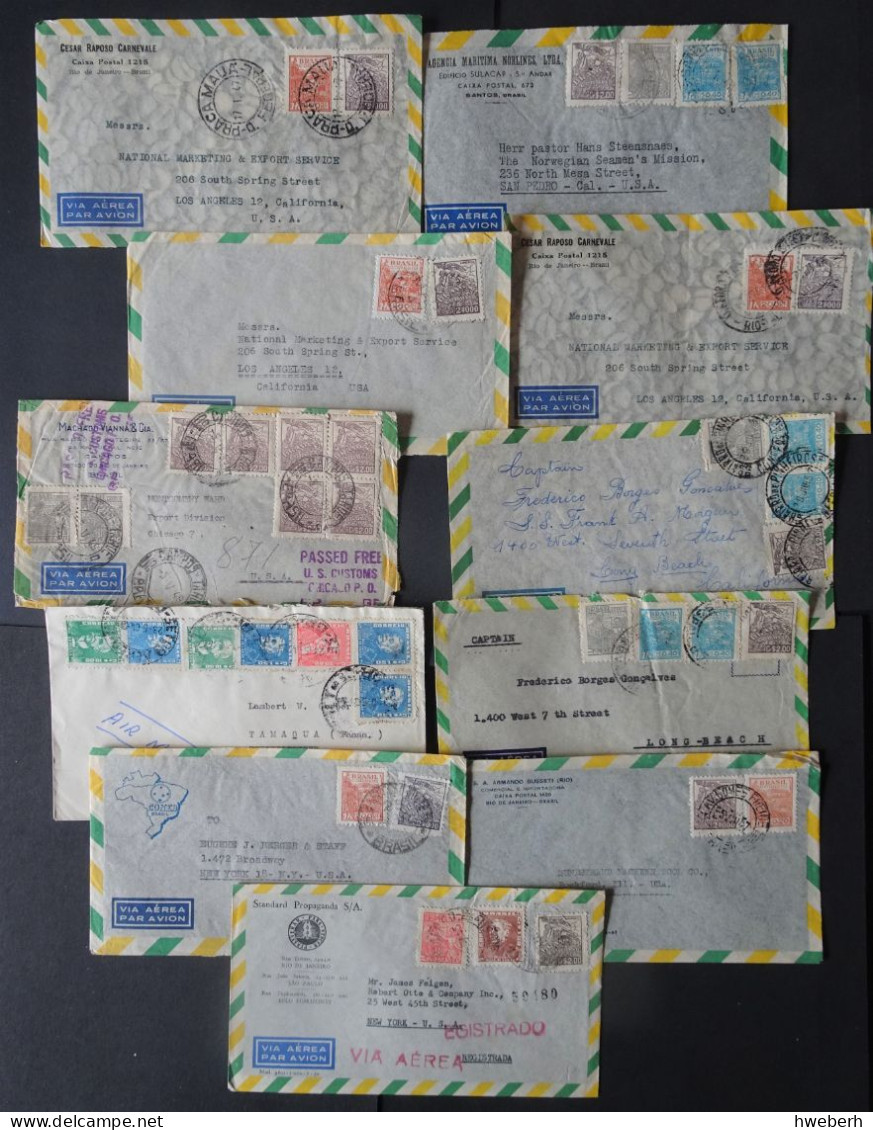 1938-54 Lot De 62 Lettres : 48L Pour Les USA Et 14L Pour L'Allemagne; Voir Détail - Verzamelingen & Reeksen