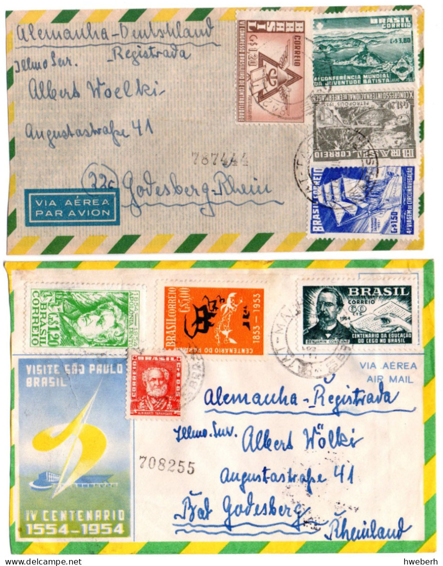 1938-54 Lot de 62 Lettres : 48L pour les USA et 14L pour l'Allemagne; voir détail
