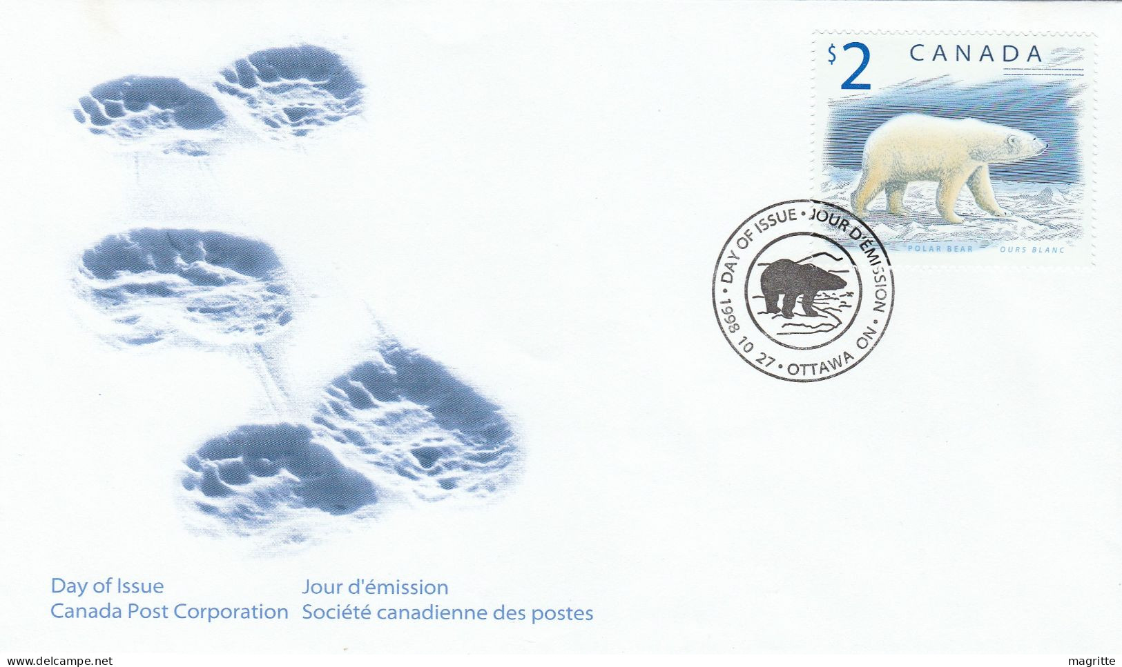 Canada 1998 FDC Ours Polaire Ours Blanc Polar Bear FDC White Bear - Beren
