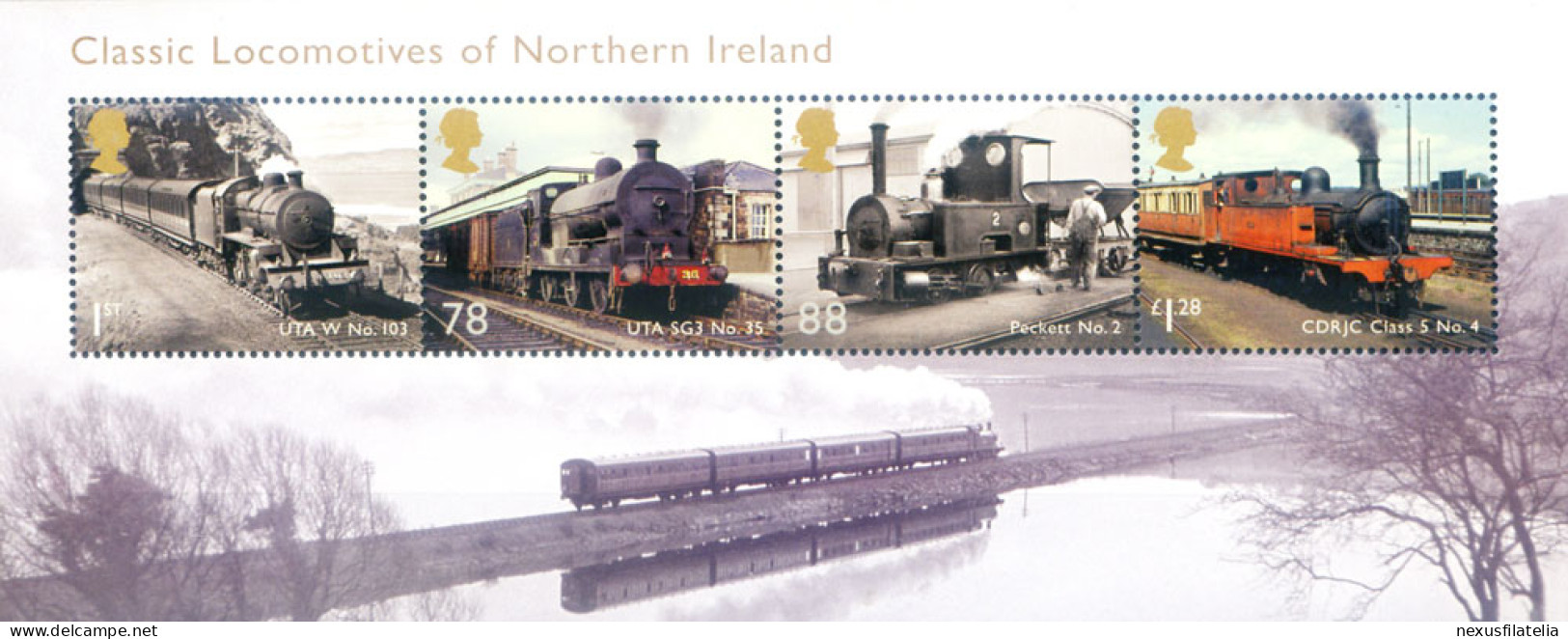 Locomotive Classiche Del Nord Irlanda 2013. - Hojas Bloque