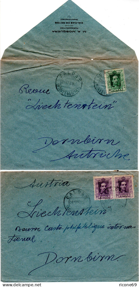 Spanien 1926, Brief M. Paar 20 U. Drucksache M. 10 C. V. CALDAS N. Österreich - Lettres & Documents