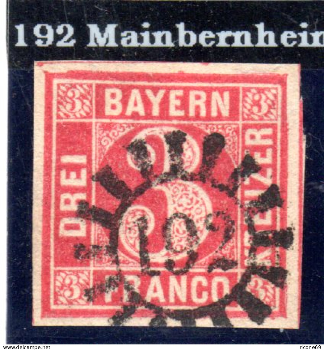 Bayern, MR 192 MAINBERNHEIM Klar U. Zentrisch Auf Breitrandiger 3 Kr. - Cartas & Documentos