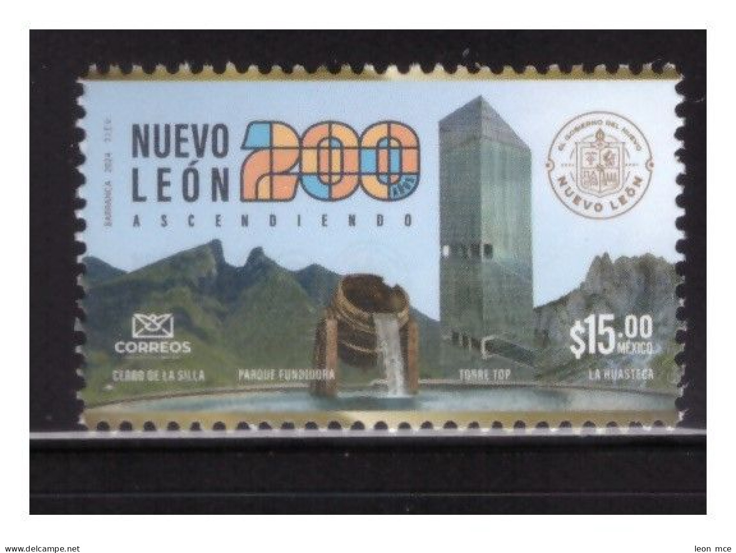 2024 MÉXICO ESTADO  NUEVO LEÓN MNH 200 ANNIV. STATE OF NUEVO LEON LA SILLA HILL, FUNDIDORA PARK, TOWER TOP, THE HUASTECA - Mexico