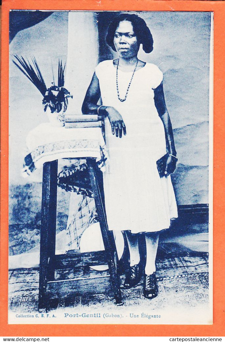 35200 / ⭐ Ethnic PORT-GENTIL (•◡•) Gabon ◉ Une Jeune Femme Elegante Gabonaise Accoudée 1920s ◉ Collection C.E.F.A CEFA  - Gabon