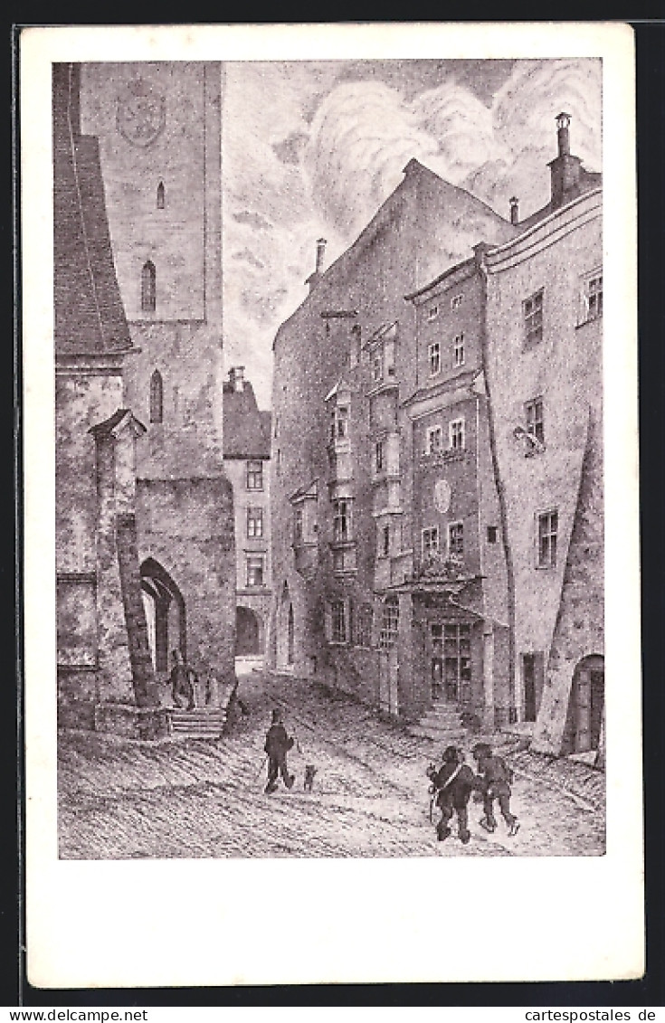 AK Wasserburg / Inn, Strassenpartie Am Frauenkirchturm  - Wasserburg (Inn)