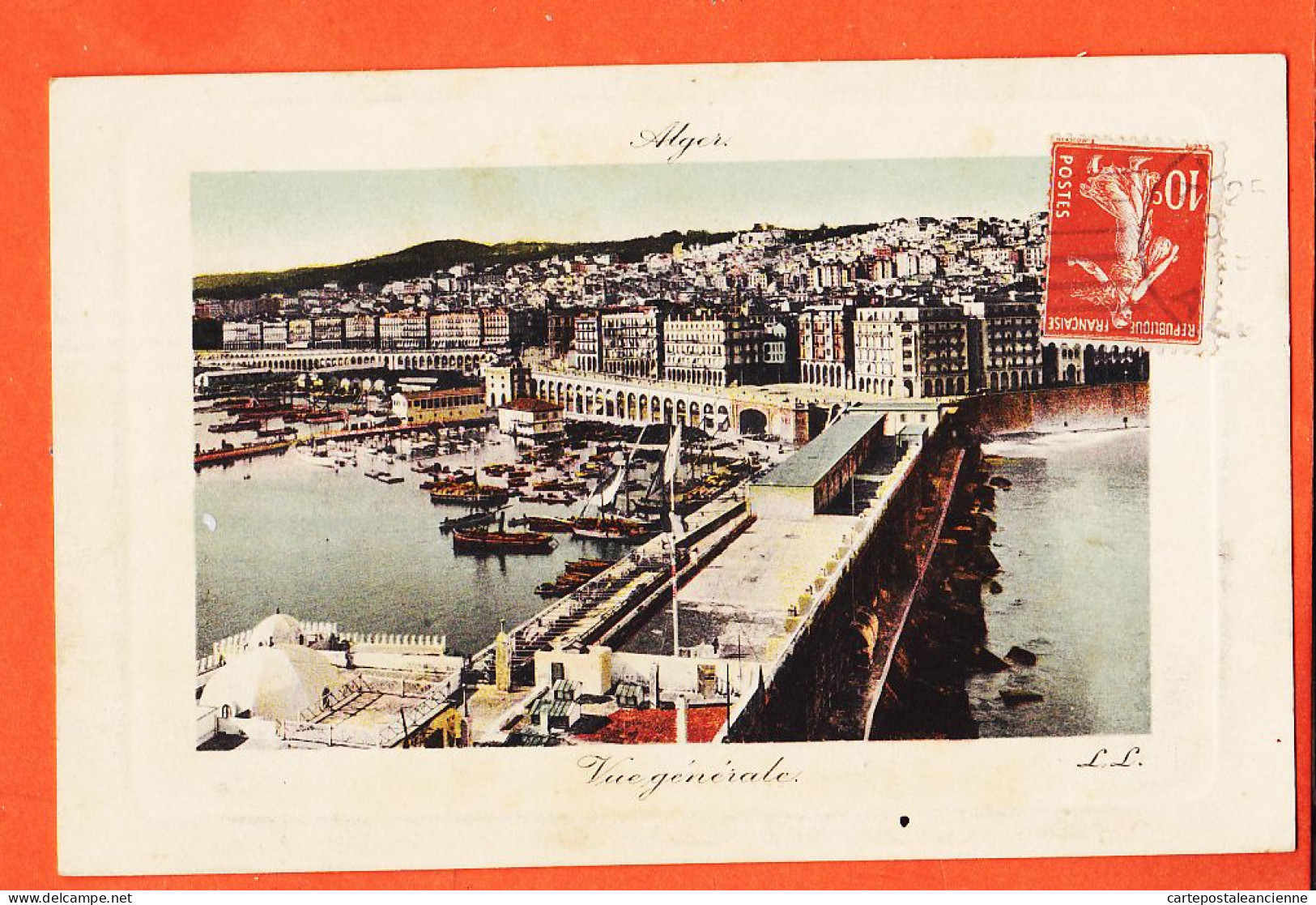 35208   / ⭐ ◉  Carte Détourée ALGER Algérie Vue Generale 1911 De PETIT à Madeleine ( Chez BOURGEY Villeurnanne ) LEVY LL - Algeri