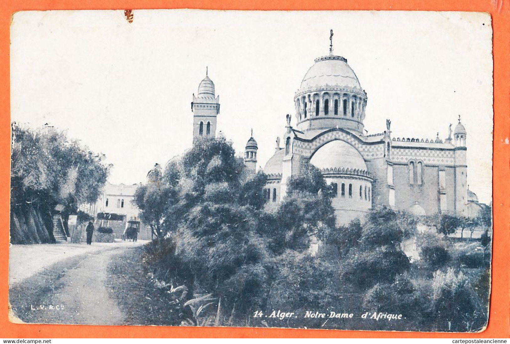 35214  / ⭐ ◉  Aqua-Photo LEOPOLD VERGER L.V 14 - ALGER NOTRE DAME AFRIQUE 1910s à VIDAL 158 Rue Goutte Or Aubervilliers - Alger