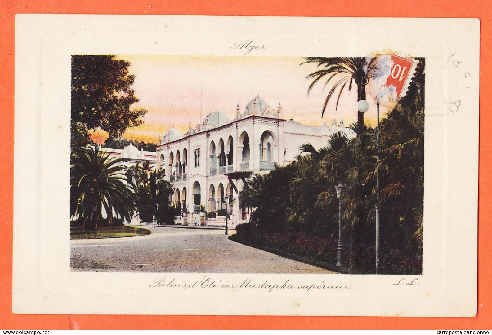 35212 / ⭐ ◉  ♥️ ALGER Dessin Cheval Bascule Palais Eté MUSTAPHA Supérieur 1911 à Madeleine C BOURGEY Villeurnanne ) LEVY - Algiers