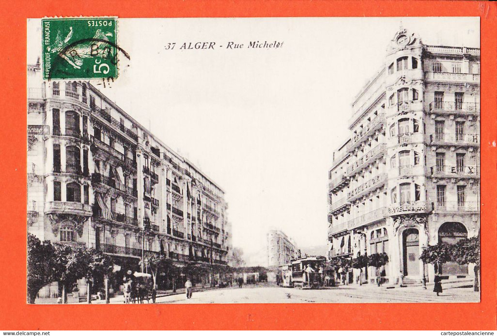 35216  / ⭐ ◉  (•◡•) ALGER Algérie Rue MICHELET 1912 Edit MOULET ROURE N° 37 - Algiers