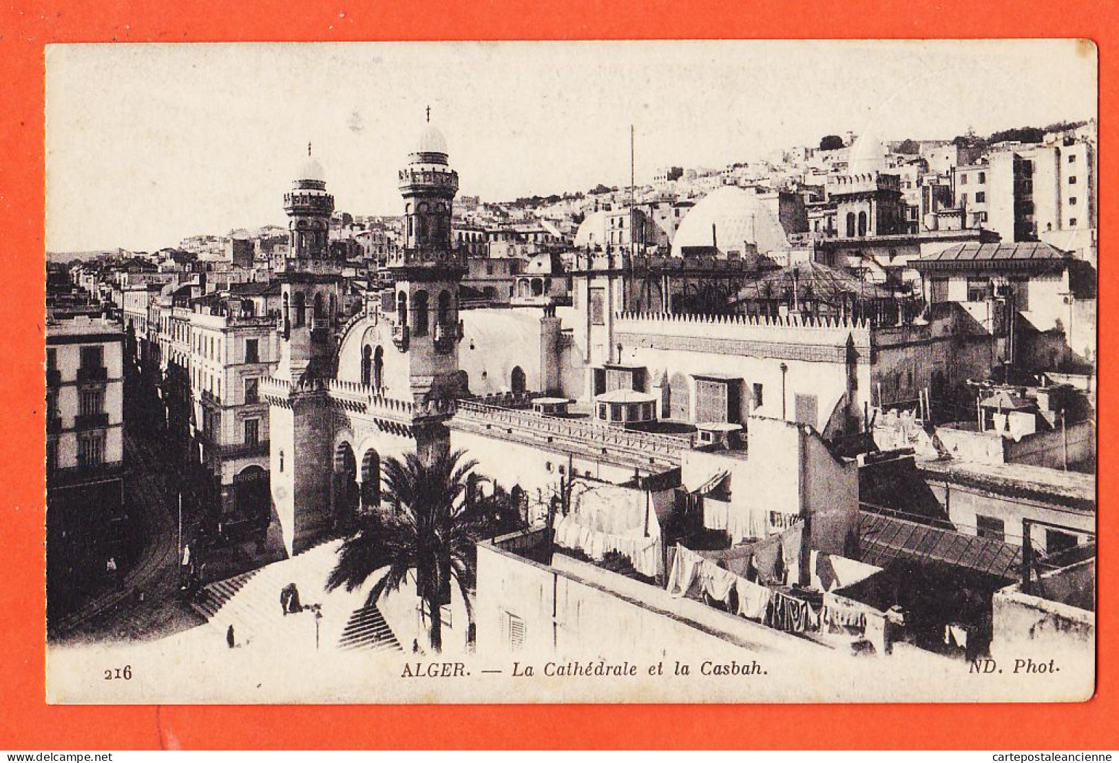 35218  / ⭐ ◉  (•◡•) ALGER Algérie Cathedrale Et CASBAH 1915s à VIDAL 158 Rue Goutte Or Aubervilliers Photo NEURDEIN 216 - Alger