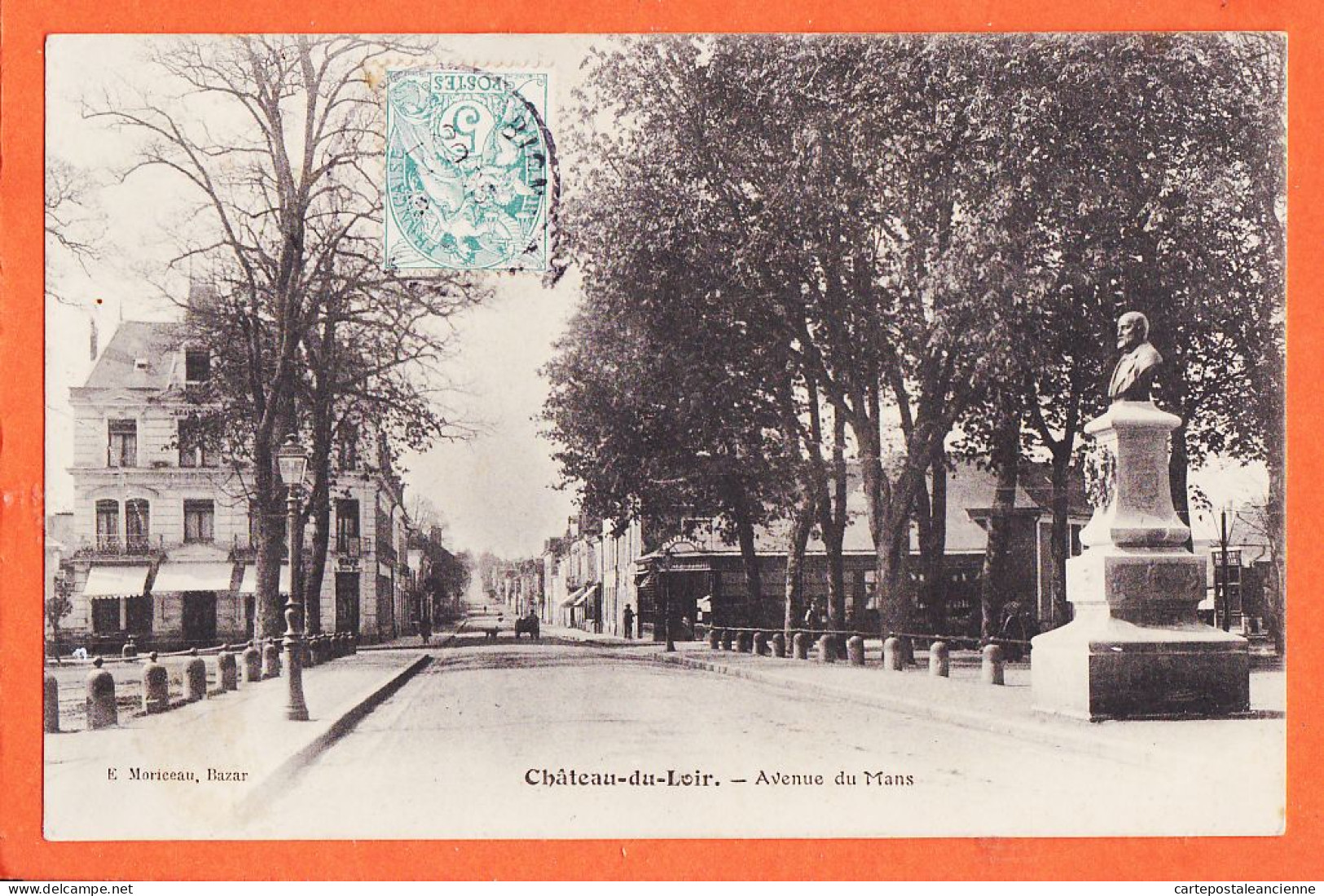 35273 / CHATEAU-du-LOIR 72-Sarthe Avenue MANS 1909 à TRIDEMY Rue Glacière Gentilly -Edition Bazar MORICEAU - Chateau Du Loir
