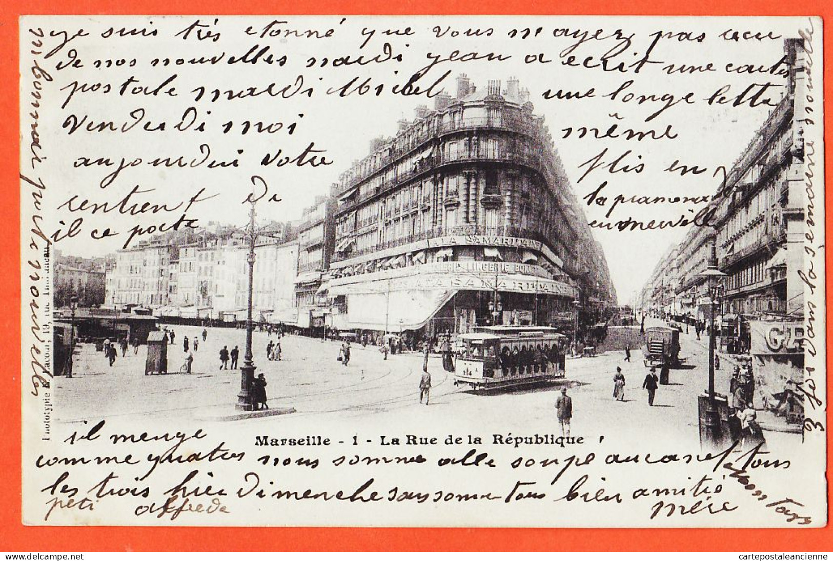 35004 / MARSEILLE 1er (13) LA SAMARITAINE Rue De La REPUBLIQUE 1903 à LEYVAL Plombières-les-Bains- LACOUR 1 - Canebière, Centre Ville