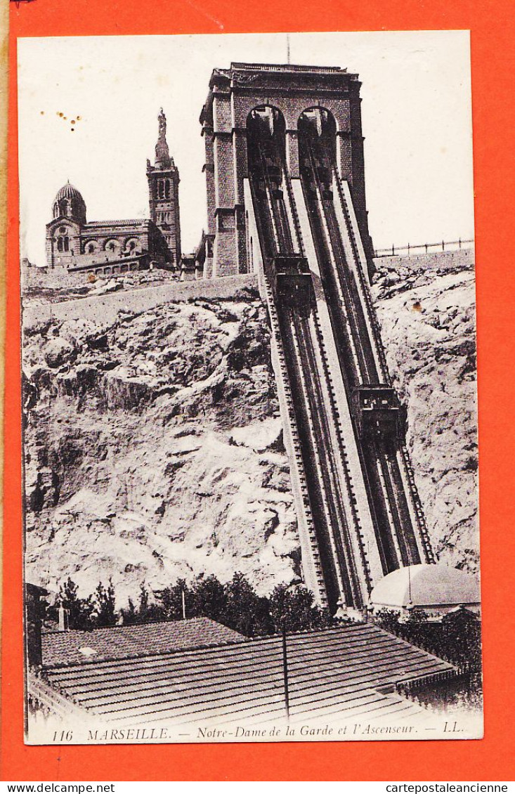 35116  / ⭐ ◉  (•◡•) 13-MARSEILLE Bouches-du-Rhone NOTRE-DAME-de-la-GARDE Et L'ascenseur 1910s LEVY 116 - Notre-Dame De La Garde, Aufzug Und Marienfigur