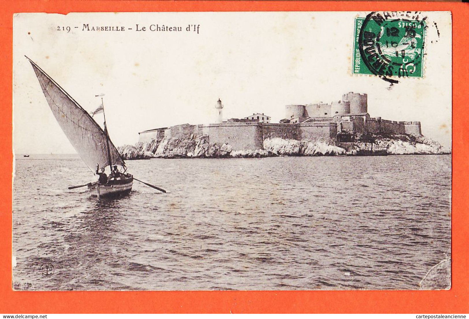 35122  / ⭐ ◉  (•◡•) 13-MARSEILLE Le Chateau D' IF 1911 à Mireille BOUTET Port-Vendres ANCRE F-G N° 219 - Castello Di If, Isole ...