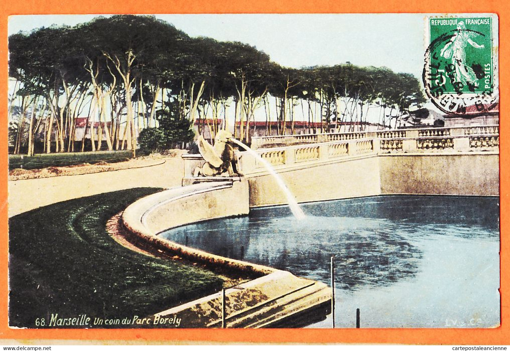 35017 / Aqua-Photo LEOPOLD VERGER 68 MARSEILLE (13) Coin Du Parc BORELY 1908 à Honoré VILAREM  Port-Vendres  - Canebière, Centro Città