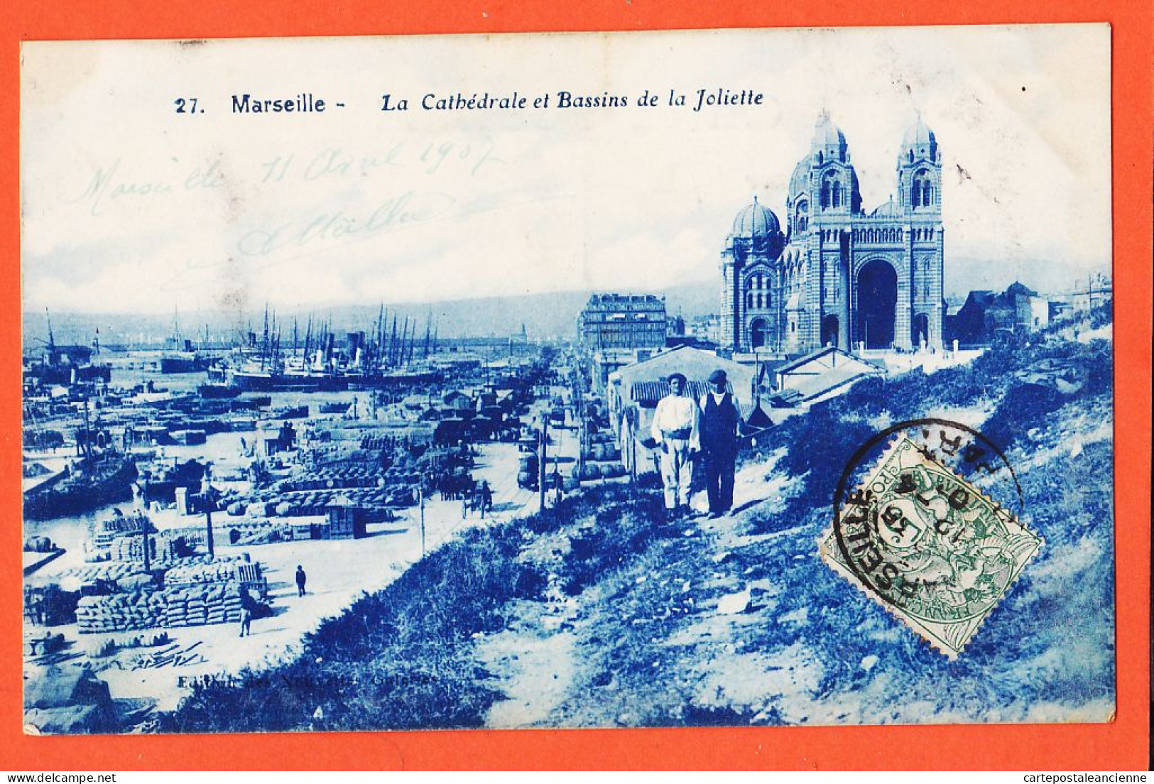35104 / MARSEILLE (13) Cathédrale Et Bassins LA JOLIETTE 1907 à VILAREM Port-Vendres Photo-Ateliers BAUDOUIN VINCENT 27 - Joliette