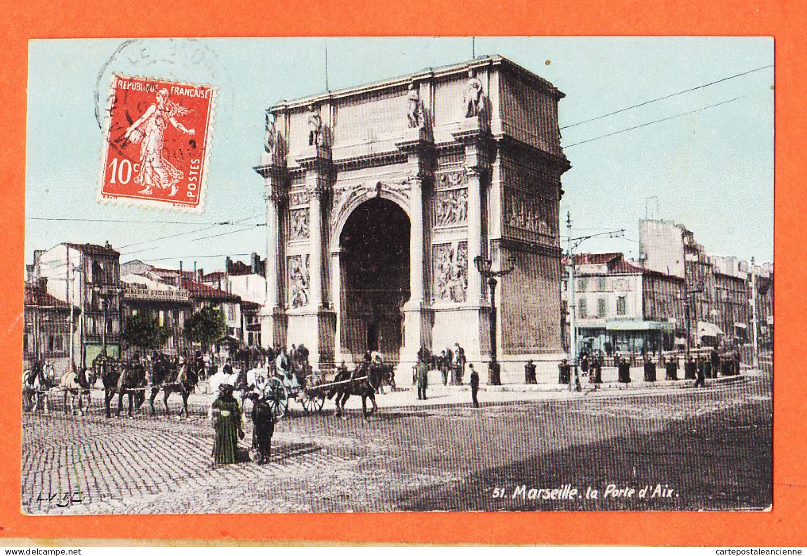 35013 / Aqua-Photo LEOPOLD VERGER 51 MARSEILLE (13) La Porte D' AIX 1910 à GARIDOU Mercerie Port-Vendres - Canebière, Stadscentrum