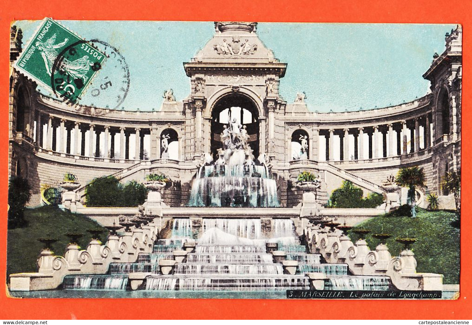 35018 / Aqua-Photo LEOPOLD VERGER 3 MARSEILLE (13) Palais LONGCHAMP 1909 à Honoré VILAREM Caporal 143e Inf - Canebière, Centre Ville