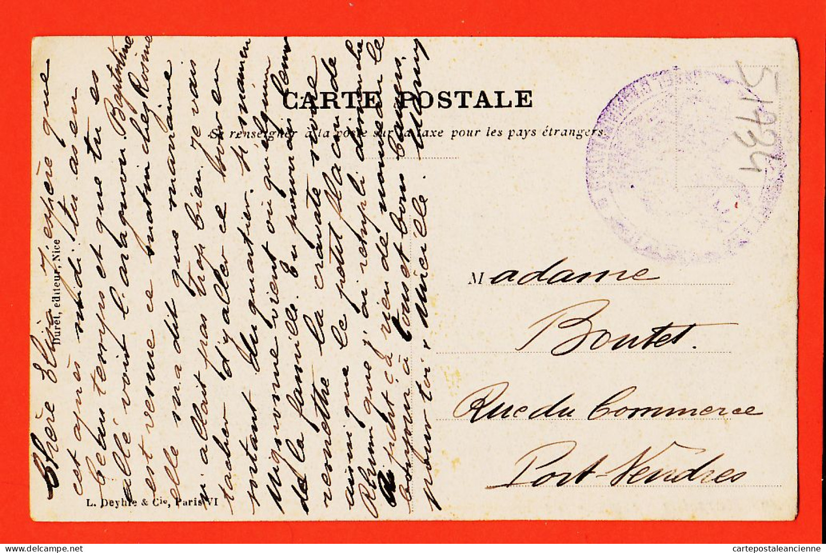 35016 / MARSEILLE (13) Le Palais De JUSTICE 1915 à Marius BOUTET Port-Vendres N°49 - Canebière, Centro Città