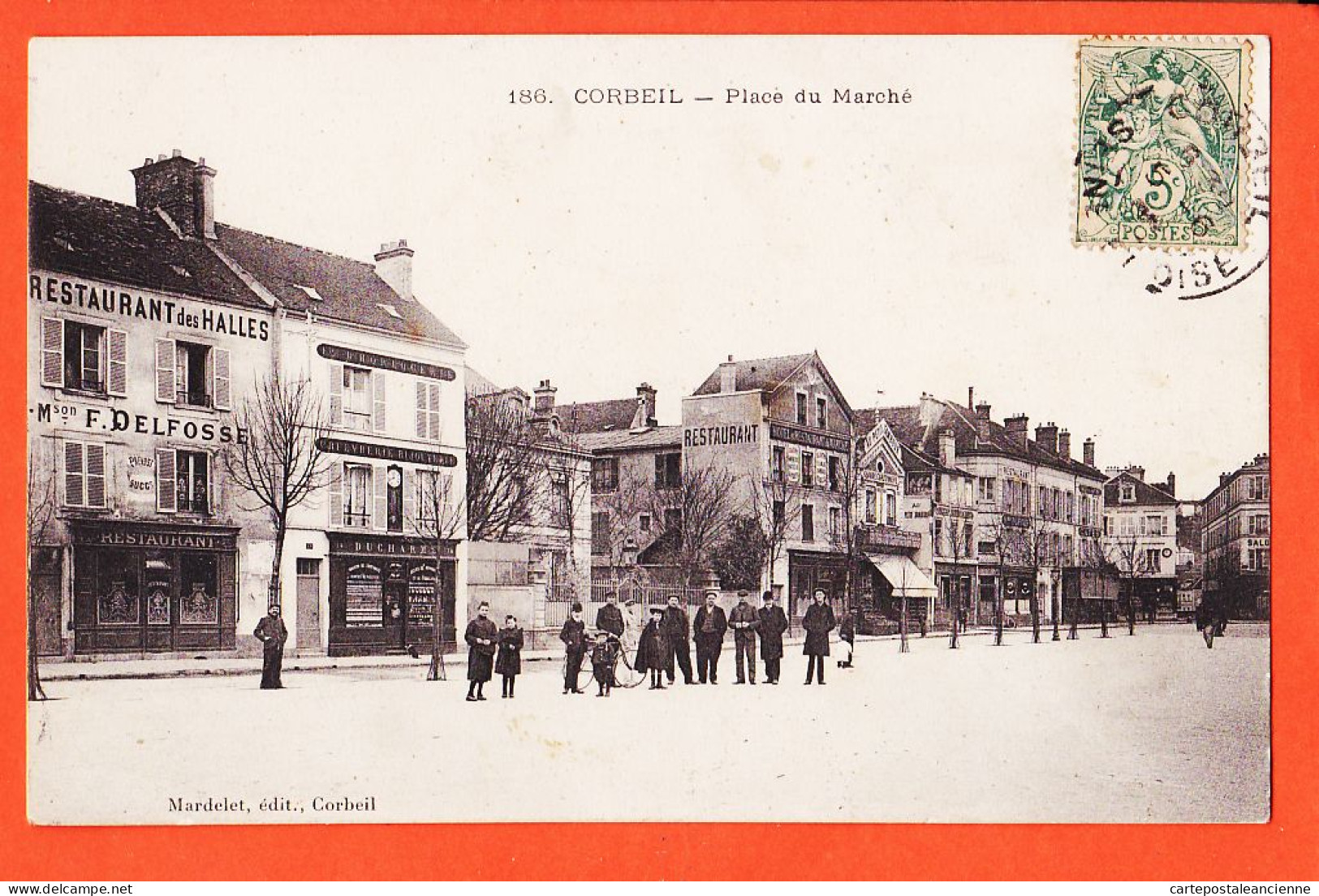 35404 / CORBEIL 91-Essonne Restaurant Halles DELFOSSE Place Du MARCHE 1905s à BOUTET Rue Bénard Paris - MARDELET 186 - Corbeil Essonnes