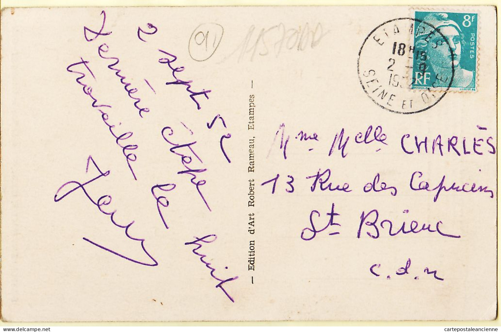 35393 / ETAMPES Seine OIse Essonne La TOUR GUINETTE XIem Historique Pittoresque 02.09.1952 - Robert RAMEAU - Etampes