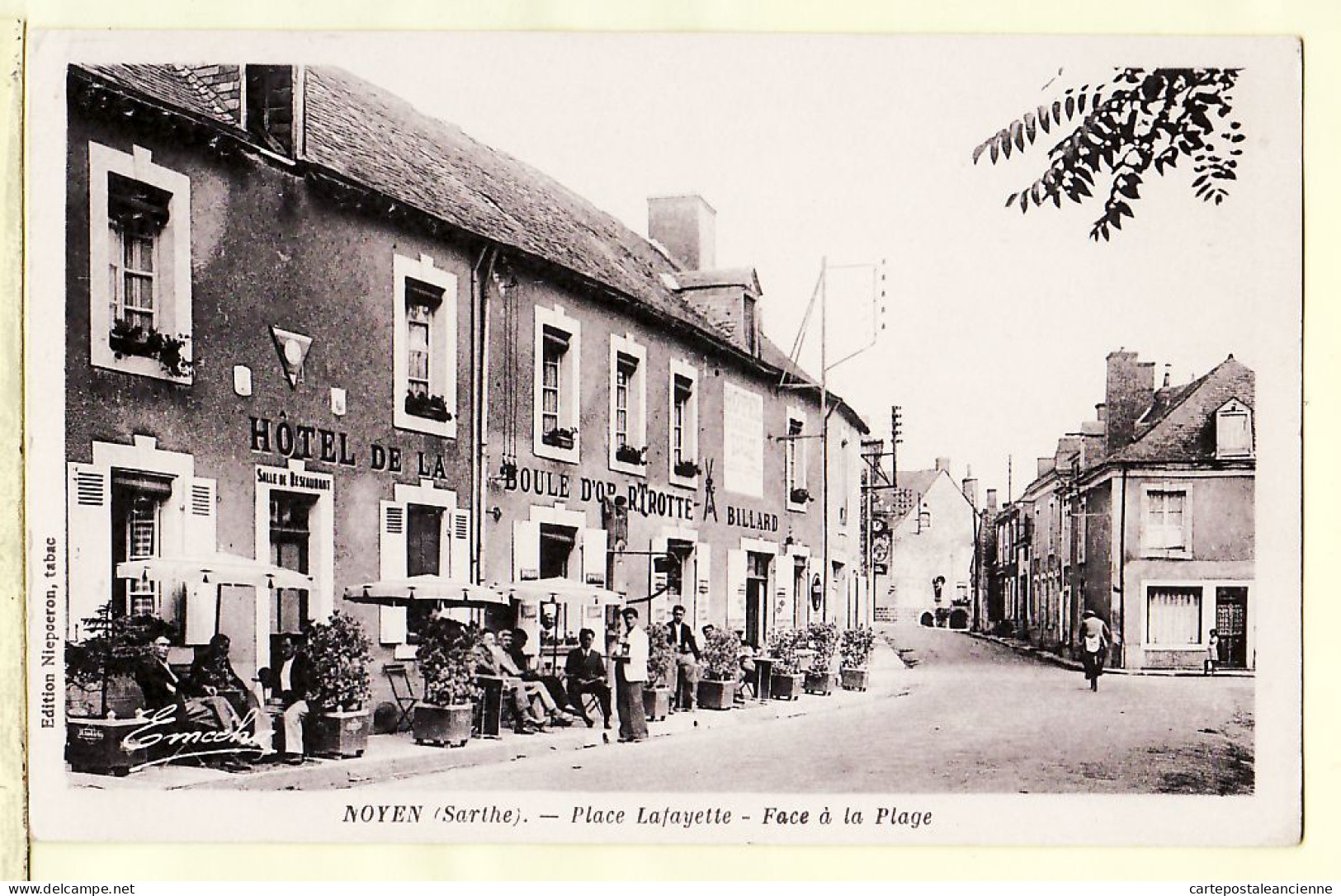 35368 / NOYEN Sarthe Place LAFAYETTE Face Plage Billard Hotel BOULE OR TROTTE 1945-MOREL Rue Tellier Le Havre-NIEPCER - Otros & Sin Clasificación