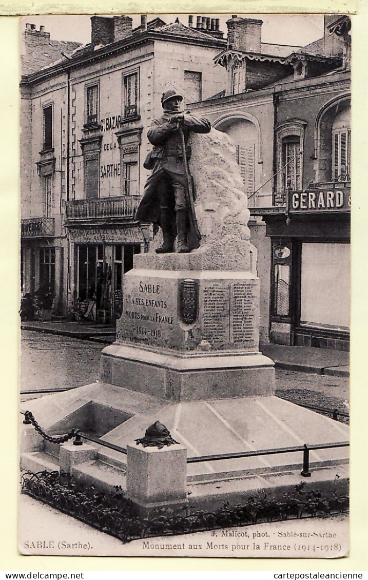 35360 / SABLE 72-Sarthe MONUMENT Aux MORTS Pour La FRANCE 1914.1918 Cpaww1 Avec Grand Bazar BARRAUD 1920s -MALICOT - Other & Unclassified