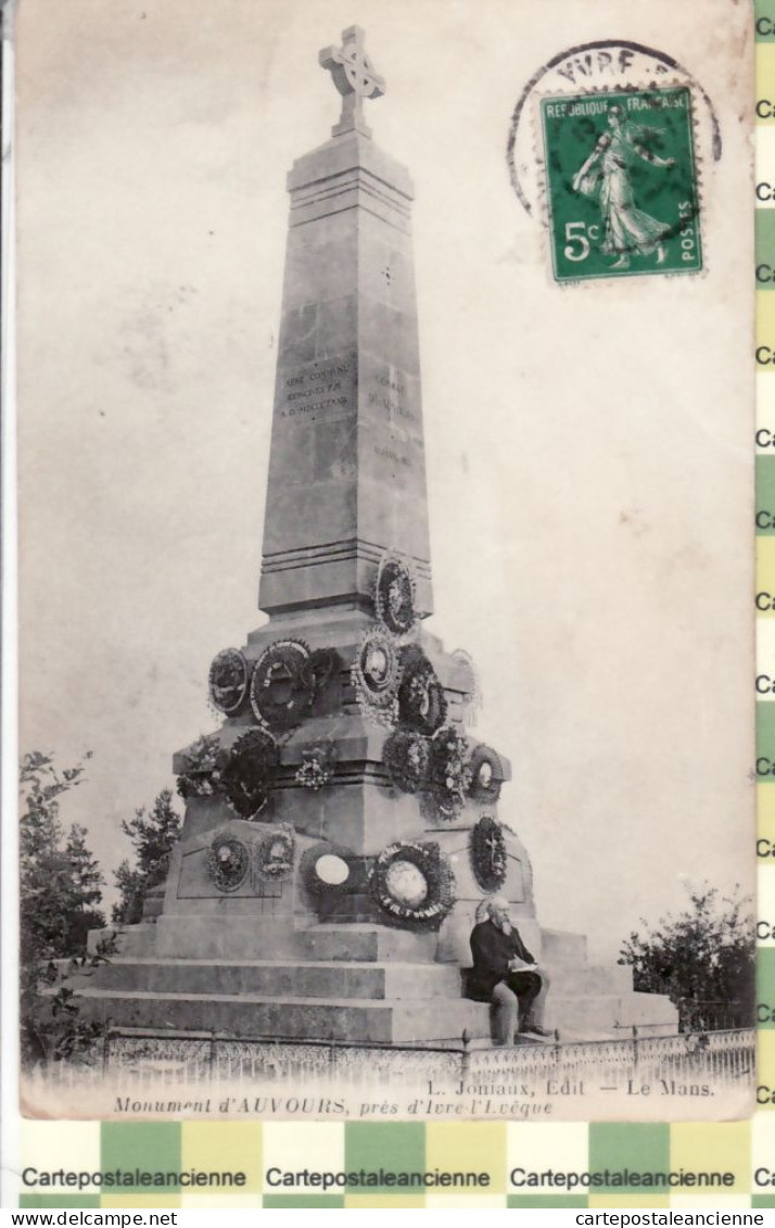 35333 / AUVOURS Sarthe 1912 Monument Morts Près IVRE EVEQUE- JAUNIAUX- à VANIER Propriétaire ORMEYLIES ST SENIER JAM - Other & Unclassified