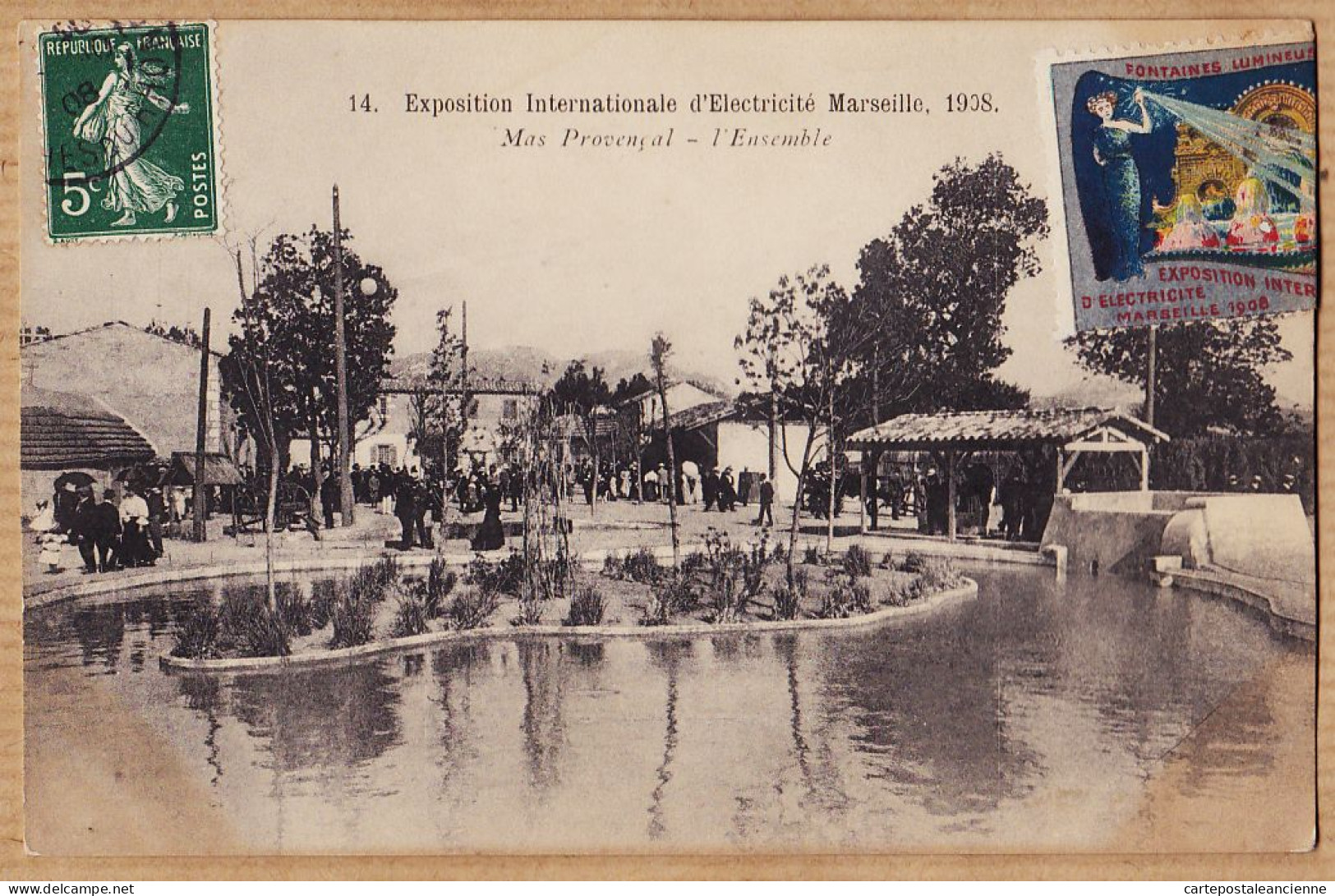 35034 / MARSEILLE Mas Provençal Ensemble-Exposition Electricité 1908 Vignette-Marthe CANIOT Maison Bonneil Constantine - Weltausstellung Elektrizität 1908 U.a.