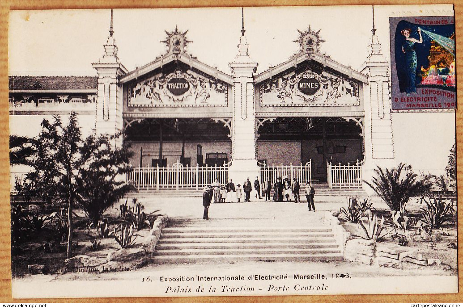 35027 / MARSEILLE Exposition Internationale Electricité 1908 Palais Traction Mines Porte Centrale- BAUDOUIN-VINCENT 16 - Electrical Trade Shows And Other