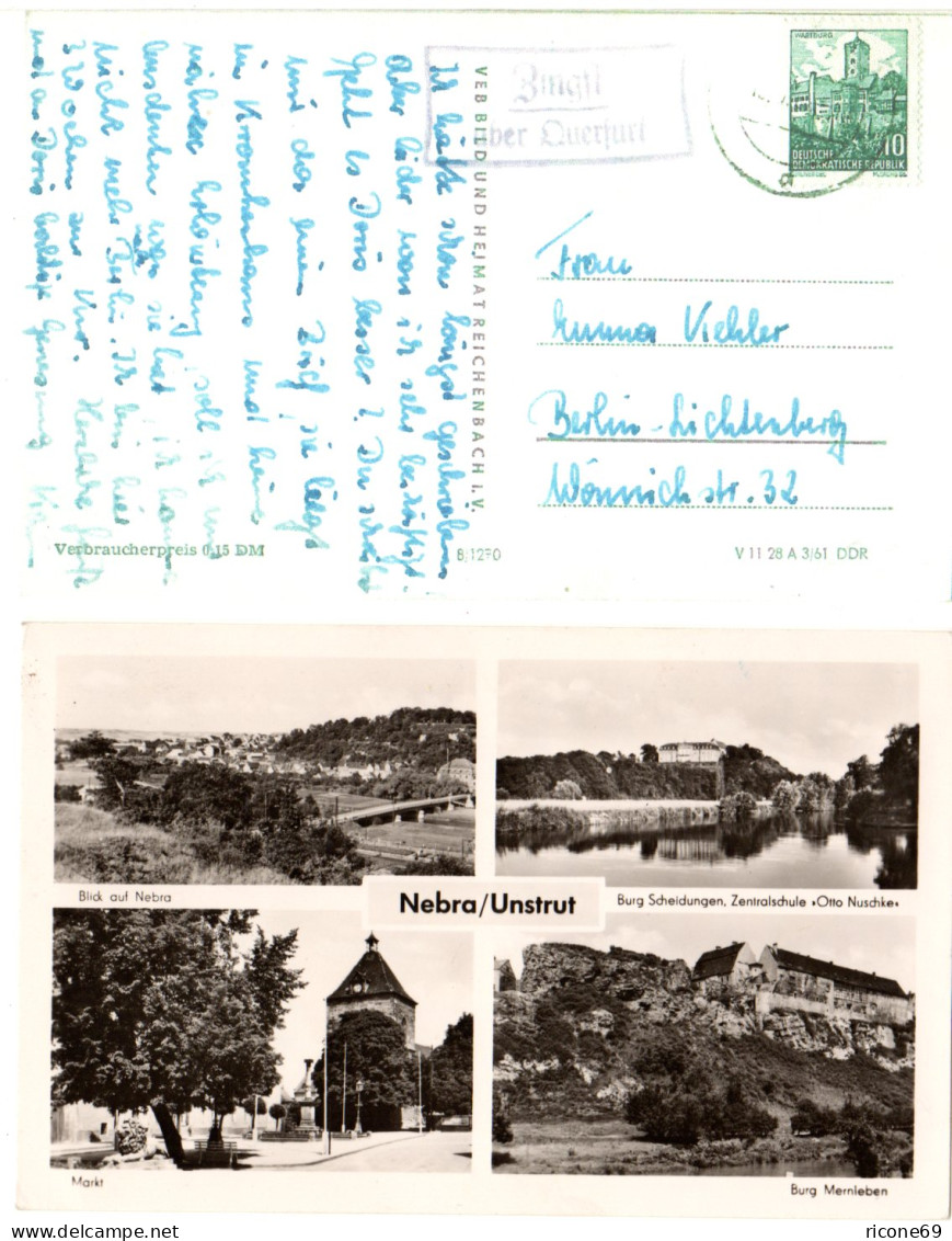 DDR 1962, Landpoststpl. ZINGST über Querfurt Auf Nebra Sw-AK M. 10 Pf. - Other & Unclassified