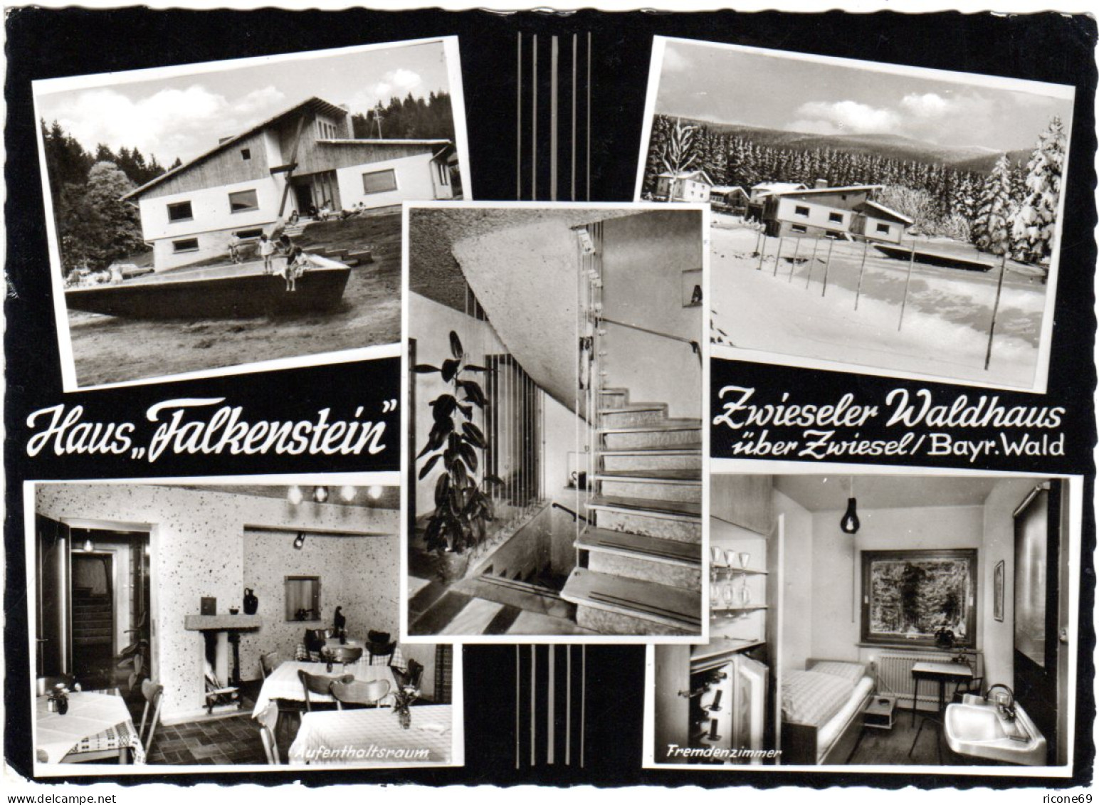 BRD 1962, Landpost Stpl. 8859 Zwieslerwaldhaus Auf AK Haus Falkenstein - Covers & Documents