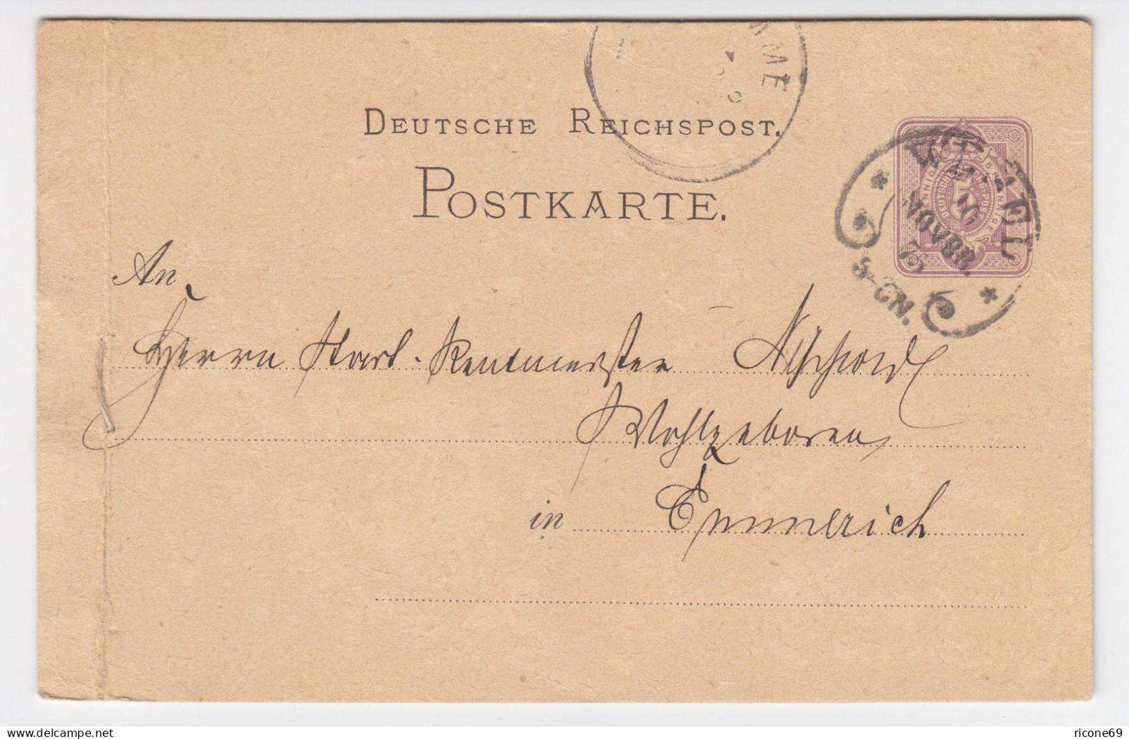 DR 1875, Wesel Hufeisen Stpl. Auf Angenähter Ganzsache Sendung N. Emmerich #2088 - Lettres & Documents