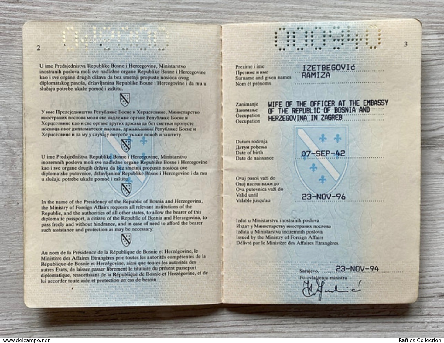 Bosnia Herzegovina Service Passport Passeport Reisepass Pasaporte Passaporto - Historische Documenten