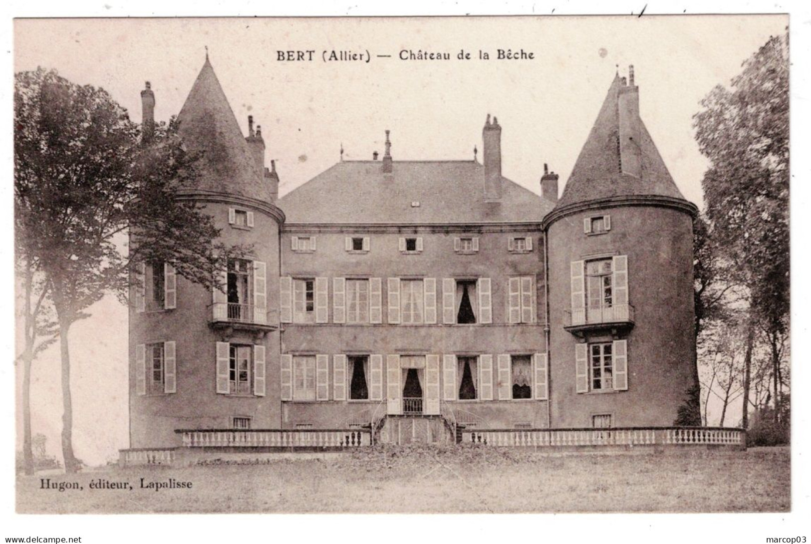 03 ALLIER BERT Château De La Bêche  Plan Peu Courant - Sonstige & Ohne Zuordnung