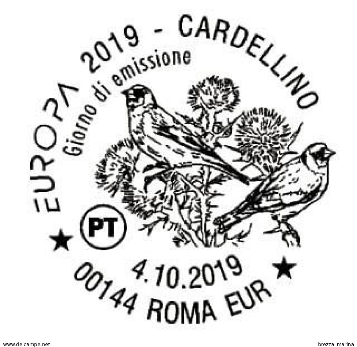 ITALIA - Usato - 2019 - Europa 2019 - Uccelli - Bird - Cardellino – B 50g - 2011-20: Usati