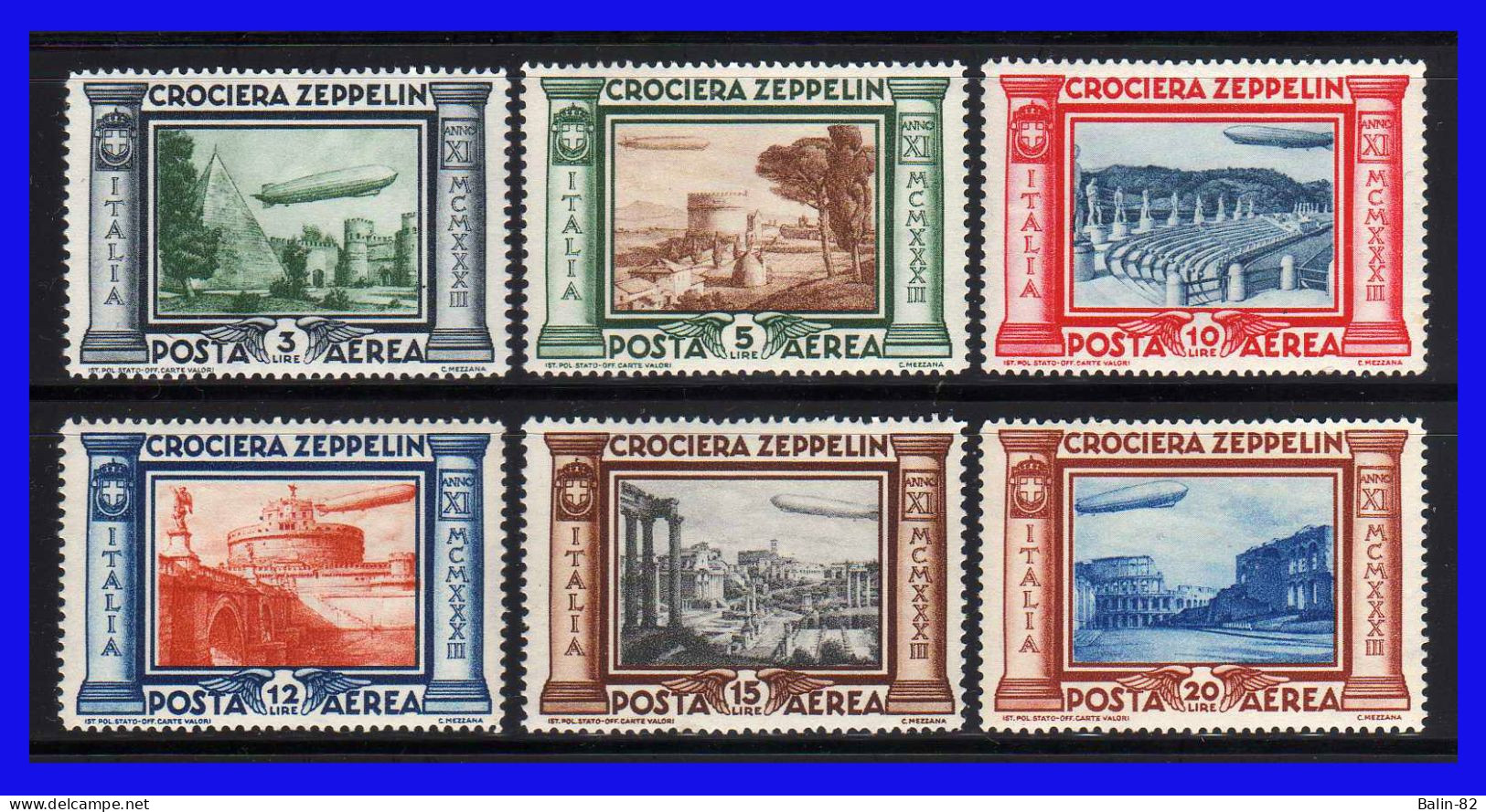 1933 - Italia - Travesia Zeppelin - Scott Nº C42 - C47 - MNH - 001 - Ongebruikt