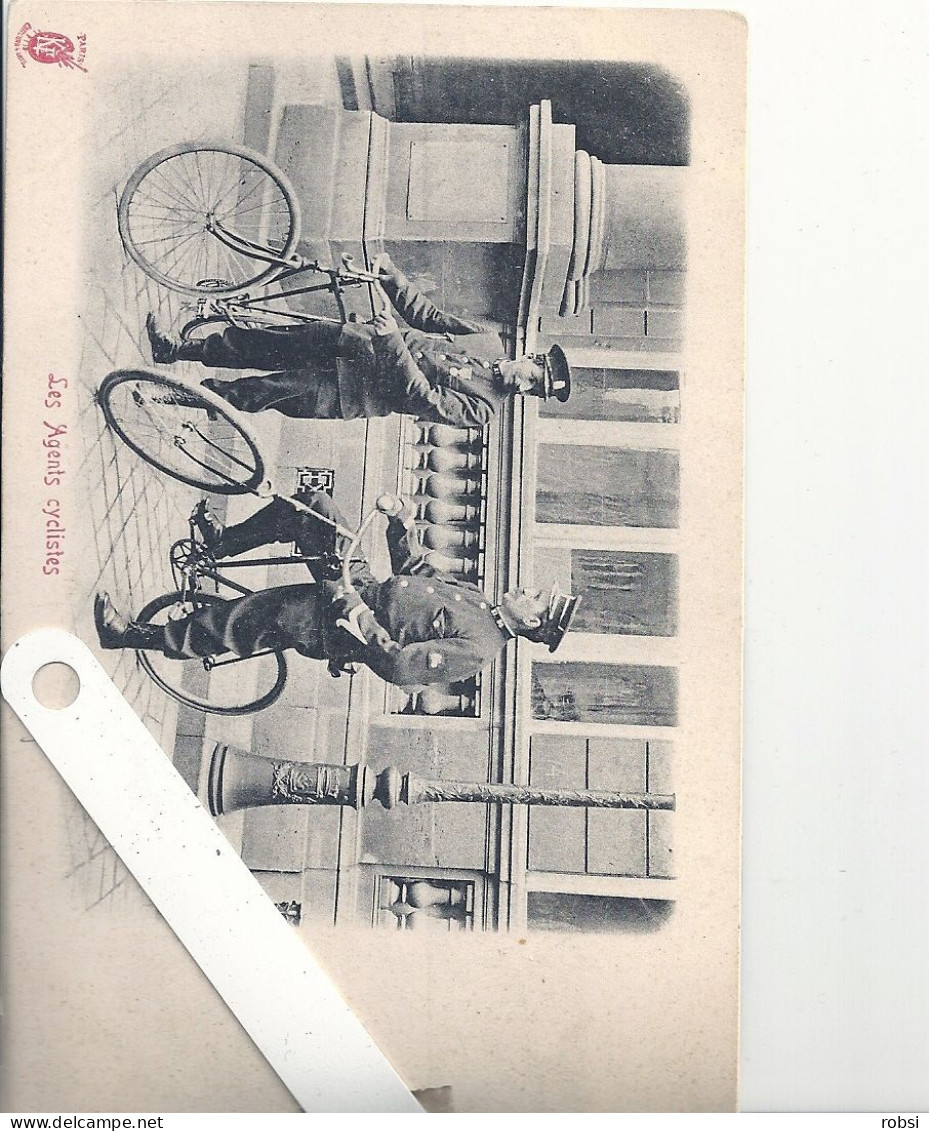 75 Paris , à La Palette Rouge, Petits Métiers De Paris,  L'Agent Cycliste (rare) - Nahverkehr, Oberirdisch