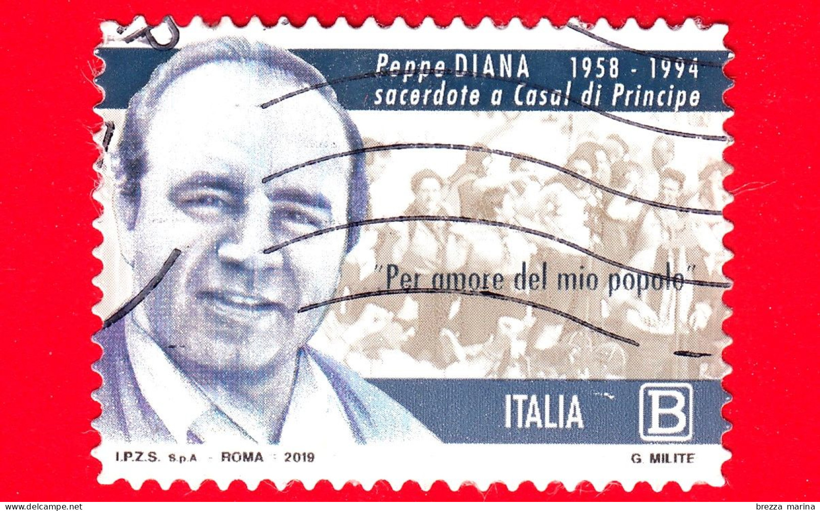 ITALIA - Usato - 2019 - 25º Anniversario Della Morte Di Don Giuseppe Diana - Ritratto - Scouts - B - 2011-20: Oblitérés