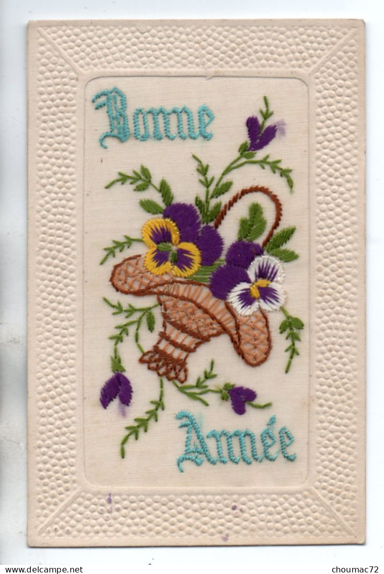 Fantaisie Brodée 081, Bonne Année, Corbeille De Fleurs - Bordados