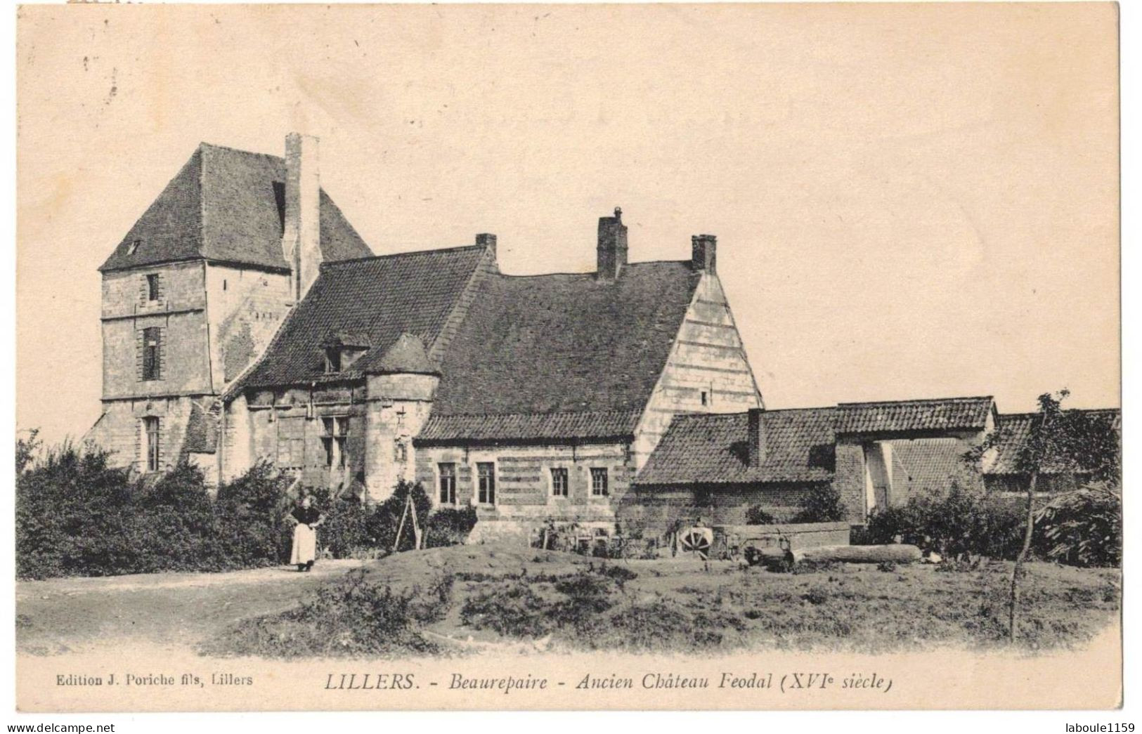 PAS DE CALAIS LILLERS : BEAUREPAIRE ANCIEN CHATEAU FEODAL - CASTEL - CIRCULEE AVEC TIMBRE VERS HALLUIN EN 1924 - Lillers