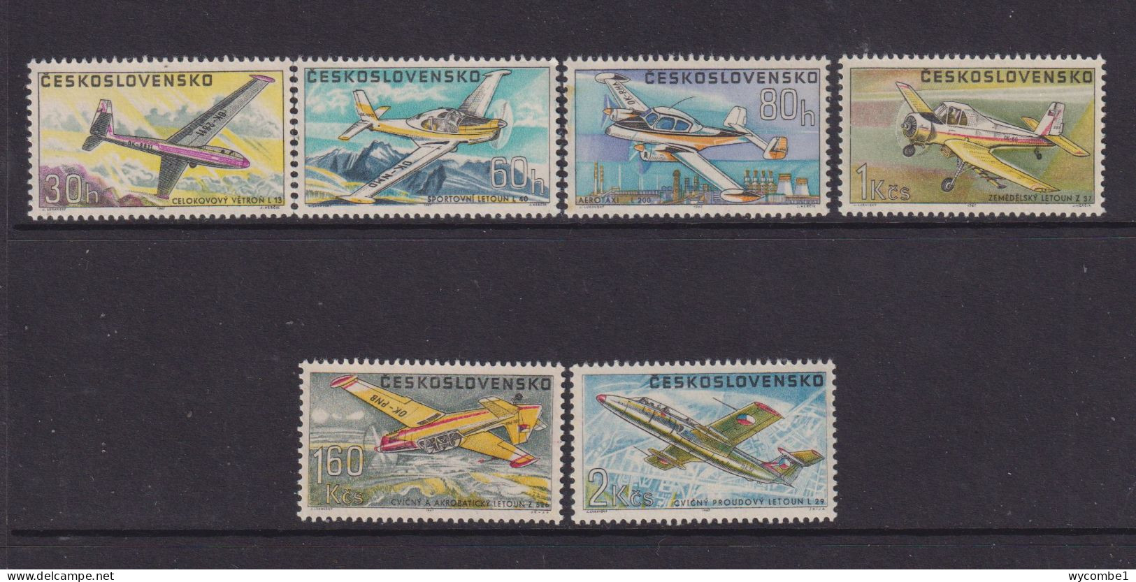 CZECHOSLOVAKIA  - 1967 Aircraft Set Never Hinged Mint - Unused Stamps