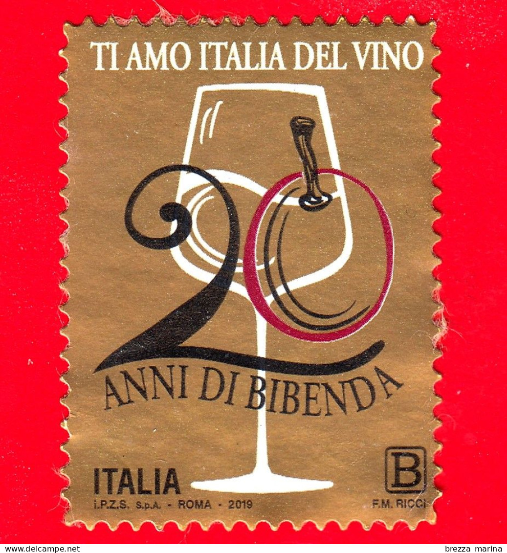 ITALIA - Usato - 2019 - 20 Anni Della Guida Bibenda – Calice Di Vino - B - 2011-20: Oblitérés