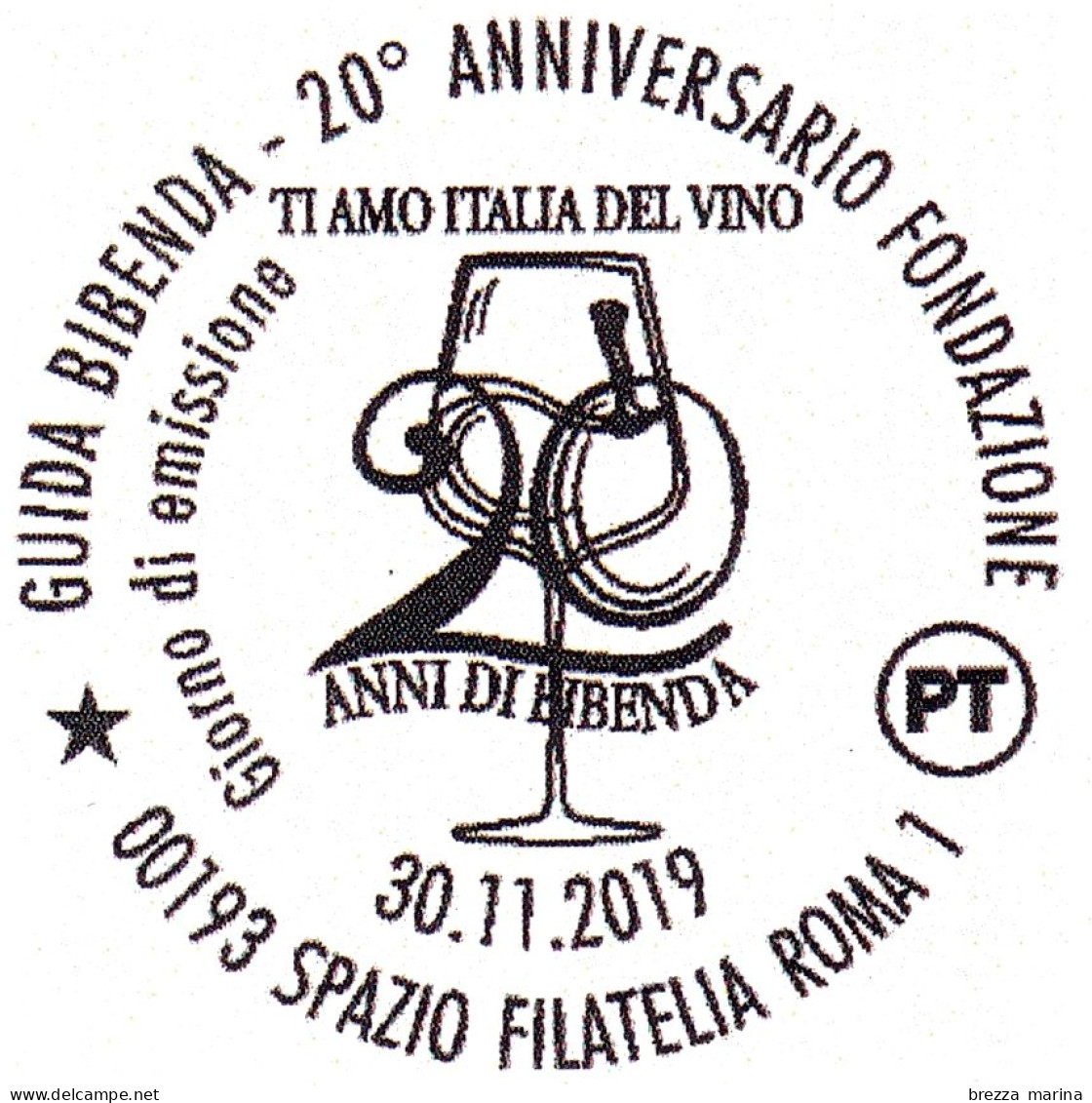 ITALIA - Usato - 2019 - 20 Anni Della Guida Bibenda – Calice Di Vino - B - 2011-20: Gebraucht