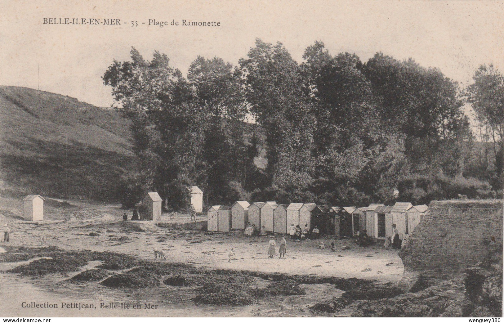 56 BELLE-ILE-en-MER  Plage De Ramonette ....avec Cabines De Bain   TB PLAN  Env. 1910.    RARE - Belle Ile En Mer