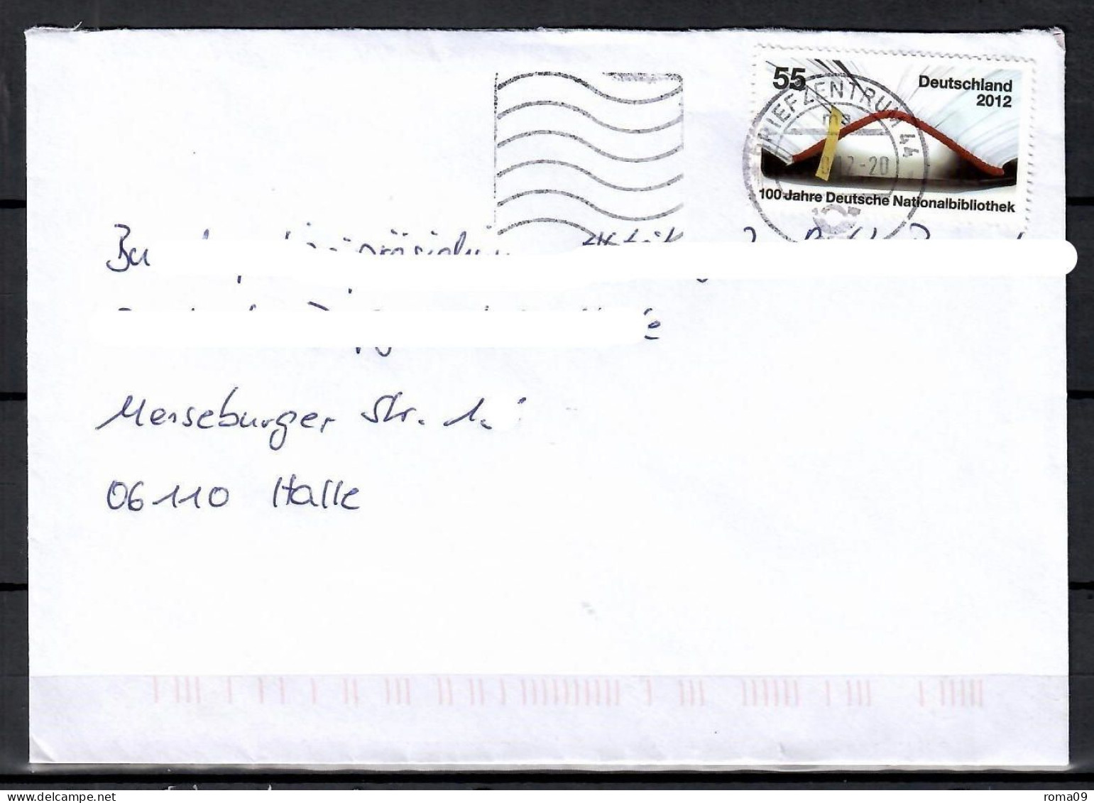 MiNr. 2956; 100 J. Deutsche Nationalbibliothek Auf Portoger. Brief Von BZ 44 Nach Halle/Saale; B-878 - Briefe U. Dokumente