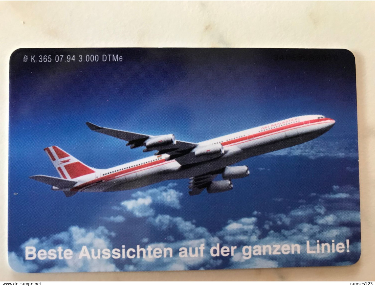 CHIP CARD GERMANY  PLANE  AIR   MAURITIUS - Avions